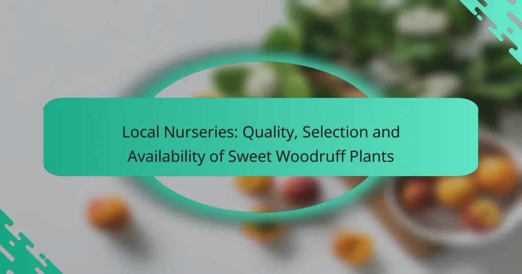 Local Nurseries: Quality, Selection and Availability of Sweet Woodruff Plants