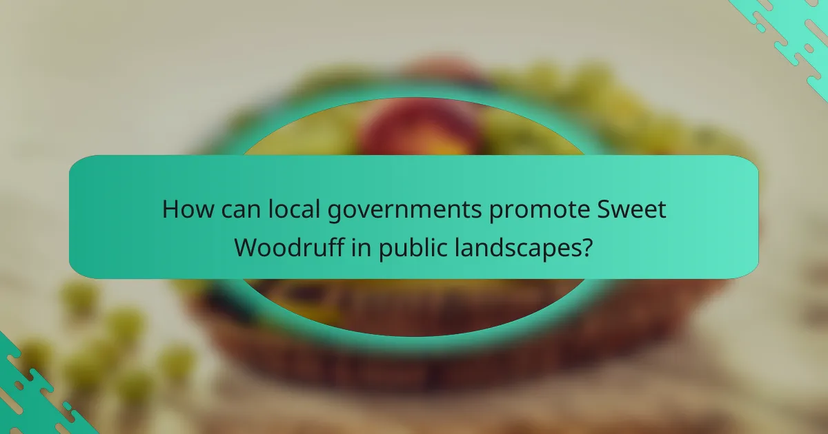 How can local governments promote Sweet Woodruff in public landscapes?