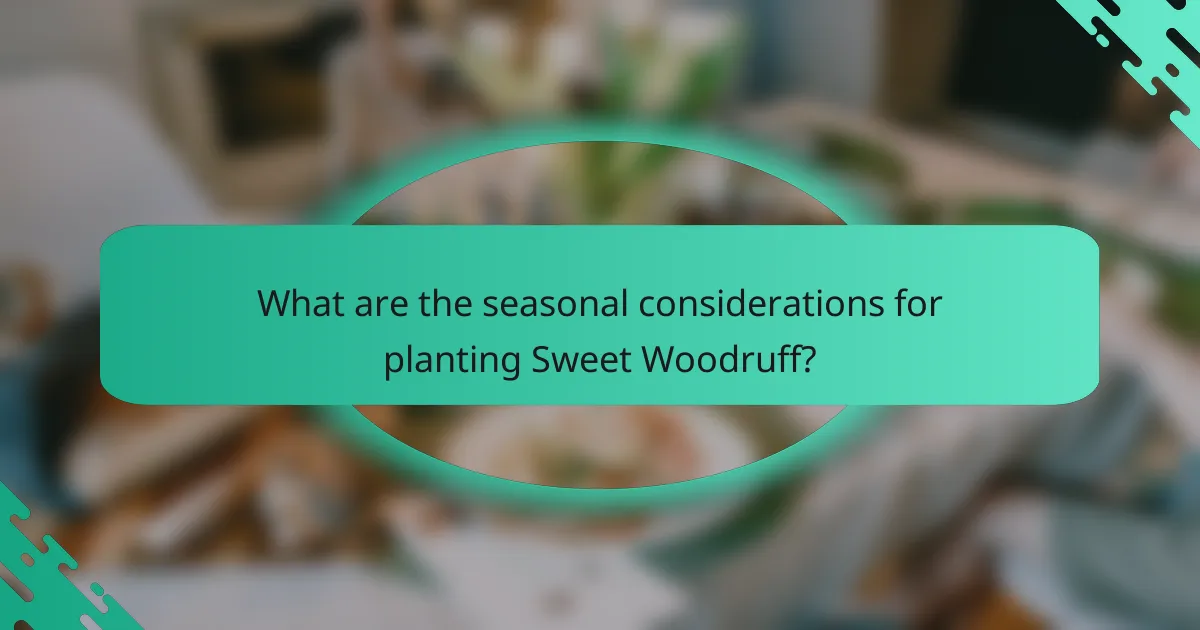 What are the seasonal considerations for planting Sweet Woodruff?